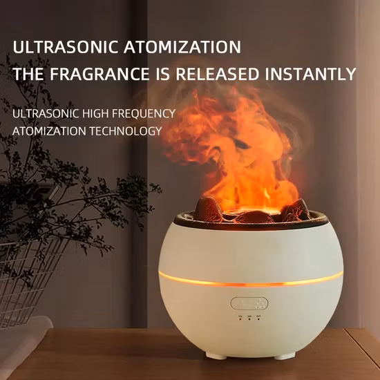 Humidificateur d'air portatif ultrasonique de flamme de feu d'usb 5V pour le bureau à la maison